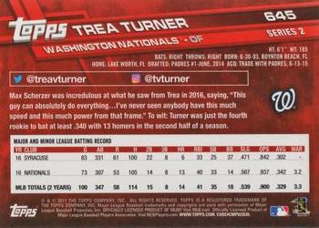 2017 Topps #645 Trea Turner Back