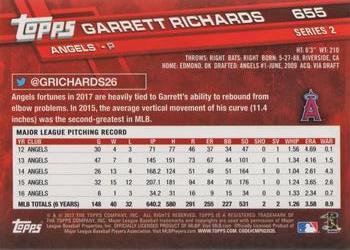 2017 Topps #655 Garrett Richards Back
