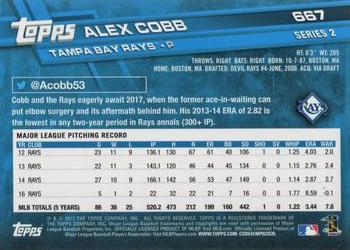 2017 Topps #667 Alex Cobb Back