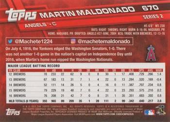 2017 Topps #670 Martin Maldonado Back