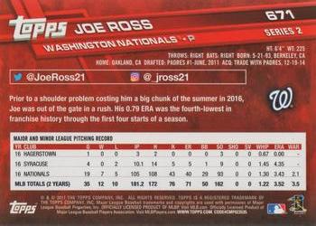 2017 Topps #671 Joe Ross Back
