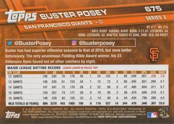 2017 Topps #675 Buster Posey Back