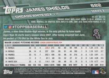 2017 Topps #682 James Shields Back