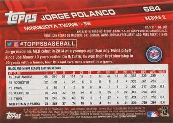 2017 Topps #684 Jorge Polanco Back