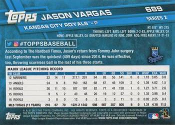 2017 Topps #689 Jason Vargas Back