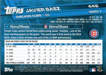 2017 Topps #442 Javier Baez Back