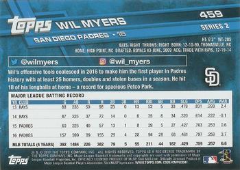 2017 Topps #459 Wil Myers Back