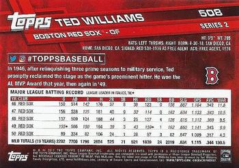 2017 Topps #508 Ted Williams Back