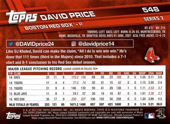 2017 Topps #548 David Price Back