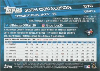 2017 Topps #570 Josh Donaldson Back