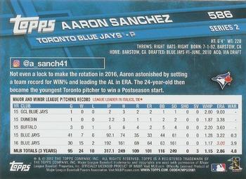 2017 Topps #586 Aaron Sanchez Back