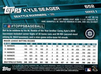 2017 Topps #652 Kyle Seager Back