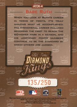 2002 Donruss - All-Time Diamond Kings Studio Series #ATDK-4 Babe Ruth  Back