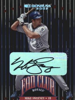 2002 Donruss - Career Stat Line Fan Club Autographs #216 Mike Sweeney Front