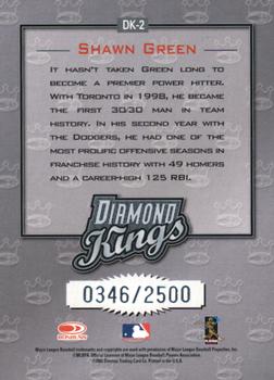 2002 Donruss - Diamond Kings #DK-2 Shawn Green  Back