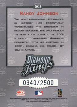 2002 Donruss - Diamond Kings #DK-3 Randy Johnson  Back