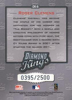 2002 Donruss - Diamond Kings #DK-6 Roger Clemens  Back