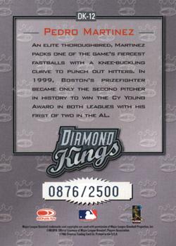 2002 Donruss - Diamond Kings #DK-12 Pedro Martinez  Back