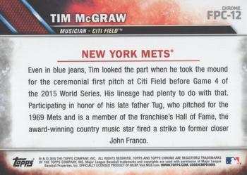 2016 Topps Chrome - First Pitch #FPC-12 Tim McGraw Back