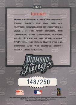 2002 Donruss - Diamond Kings Studio Series #DK-11 Ichiro Back