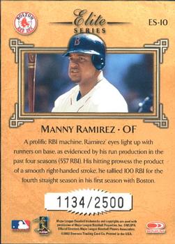 2002 Donruss - Elite Series #ES-10 Manny Ramirez  Back