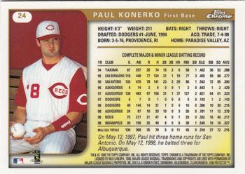 1999 Topps Chrome #24 Paul Konerko Back