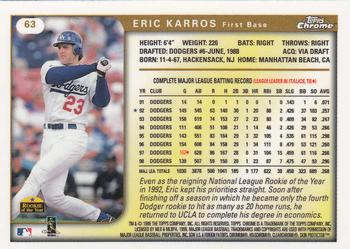 1999 Topps Chrome #63 Eric Karros Back