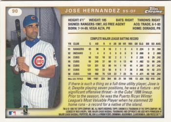 1999 Topps Chrome #90 Jose Hernandez Back