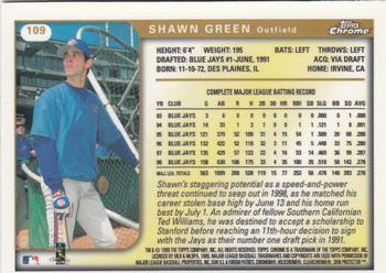 1999 Topps Chrome #109 Shawn Green Back