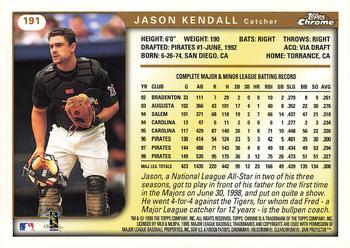 1999 Topps Chrome #191 Jason Kendall Back