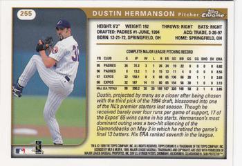 1999 Topps Chrome #255 Dustin Hermanson Back