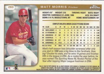1999 Topps Chrome #263 Matt Morris Back