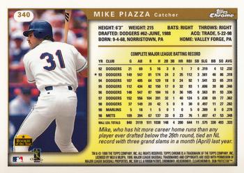 1999 Topps Chrome #340 Mike Piazza Back