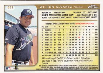 1999 Topps Chrome #371 Wilson Alvarez Back