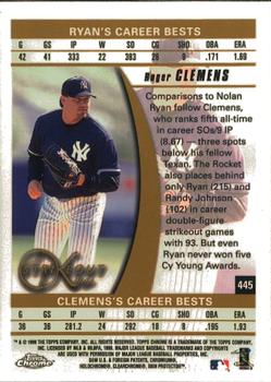 1999 Topps Chrome #445 Roger Clemens Back