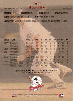 2009 Choice Pawtucket Red Sox #04 Jeff Bailey Back