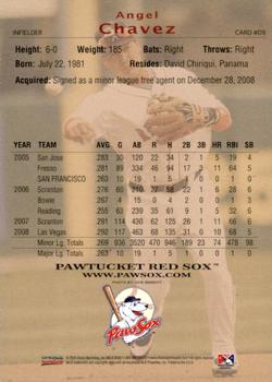 2009 Choice Pawtucket Red Sox #09 Angel Chavez Back