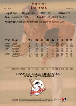 2009 Choice Pawtucket Red Sox #22 Hunter Jones Back