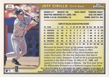 1999 Topps Chrome - Refractors #89 Jeff Cirillo  Back