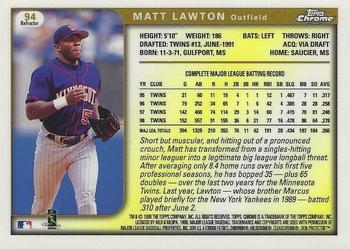 1999 Topps Chrome - Refractors #94 Matt Lawton  Back