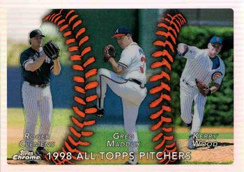 1999 Topps Chrome - Refractors #460 Roger Clemens / Greg Maddux / Kerry Wood  Front