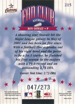 2002 Donruss - Stat Line Career #215 Roy Oswalt Back