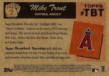 2016 Topps Throwback Thursday #2 Mike Trout Back