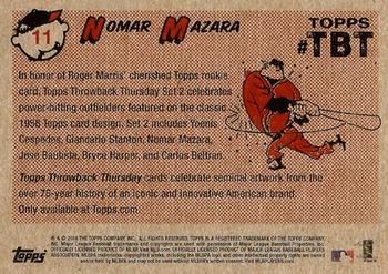 2016 Topps Throwback Thursday #11 Nomar Mazara Back