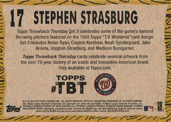 2016 Topps Throwback Thursday #17 Stephen Strasburg Back