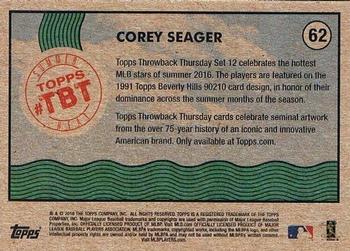 2016 Topps Throwback Thursday #62 Corey Seager Back