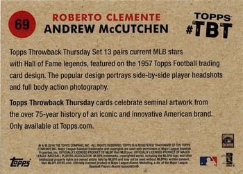 2016 Topps Throwback Thursday #69 Roberto Clemente / Andrew McCutchen Back