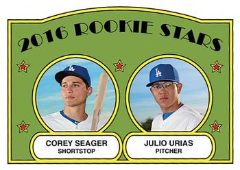 2016 Topps Throwback Thursday #90 Corey Seager / Julio Urias Front