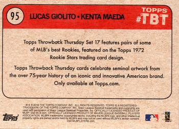 2016 Topps Throwback Thursday #95 Lucas Giolito / Kenta Maeda Back