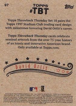 2016 Topps Throwback Thursday #97 David Ortiz Back